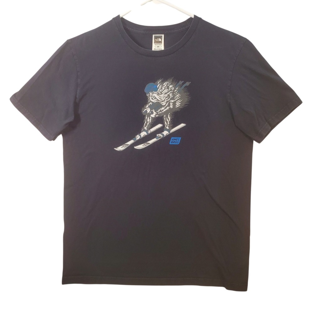 The North Face Ames Bros Mens Black Skiing Yeti Graphic T-Shirt Size M Outdoor